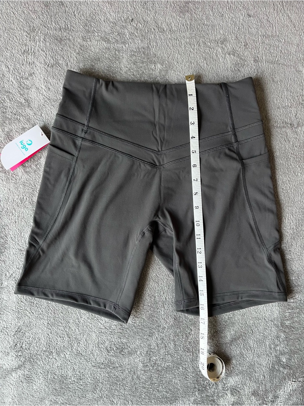 IUGA Gray High-Rise Bike Shorts